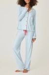 Pj Salvage Martime Pajamas With Sleep Mask In Blue Haze