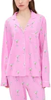 Pj Salvage Martini Long Sleeve Pajama Top Bubblegum