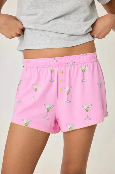 Pj Salvage Martini Print Pajama Short In Pink