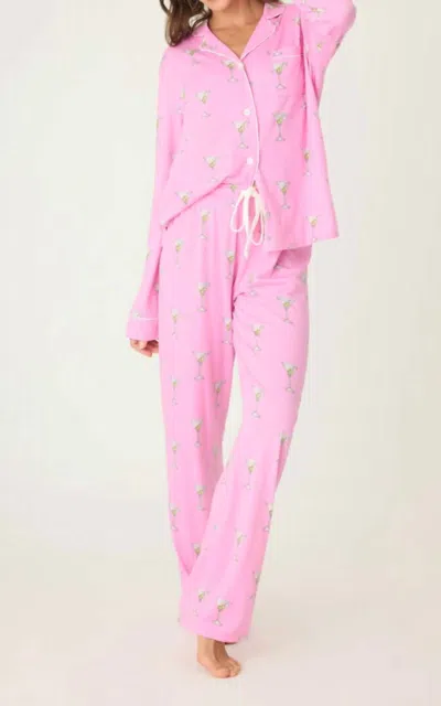 Pj Salvage Martini Print Pant In Pink In Pattern