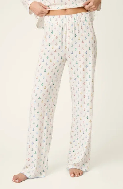 Pj Salvage Meet Me By The Sea Jersey Pajama Pants In Multi
