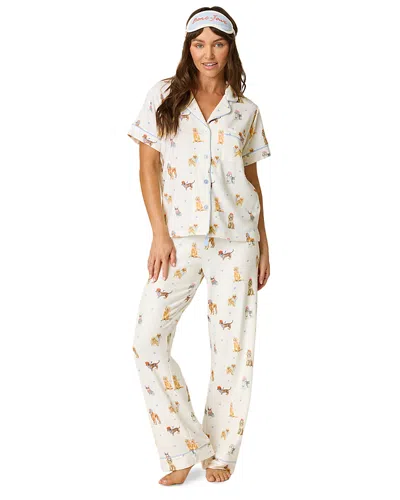Pj Salvage Meet Me In Paris Pajama Set In White