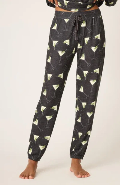 Pj Salvage Merrier Martini Banded Pajama Pants In Black