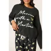 Pj Salvage Merrier With A Martini Oversize Lounge Sweater In Black