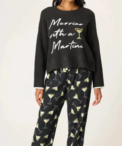 Pj Salvage Merrier With A Martini Sweater In Black