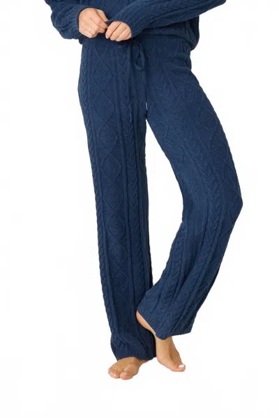 Pj Salvage Midnight Cozy Cable Pants In Midnight Navy In Blue