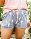Pj Salvage Mimosas All-day Fleece Shorts In Grey In Grey