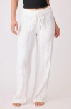 Pj Salvage Mixed Cable Stitch Drawstring Pants In Ivory