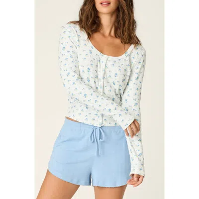 Pj Salvage More Amour Floral Ditsy Pointelle Top In White