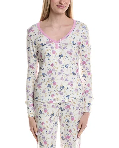 Pj Salvage Floral More Amour Long Sleeve Top In Ivory In Multi