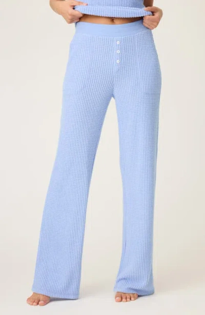 Pj Salvage Morning Waffle Knit Pajama Pants In Blue