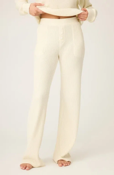 Pj Salvage Morning Waffle Knit Pajama Pants In Neutral