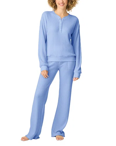 Pj Salvage Morning Waffles Pajama Set In Blue