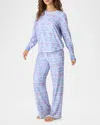 Pj Salvage Mountain Bound Snowflake-print Pajama Set In Denim