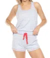 Pj Salvage Mountain Mama Stripe Short In Blue Mist In Blue