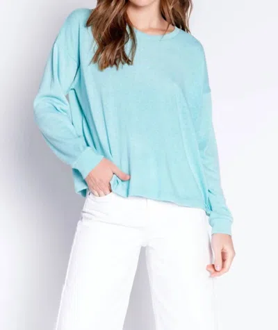 Pj Salvage Night And Day Long Sleeve Lounge Top In Sea Spray In Blue