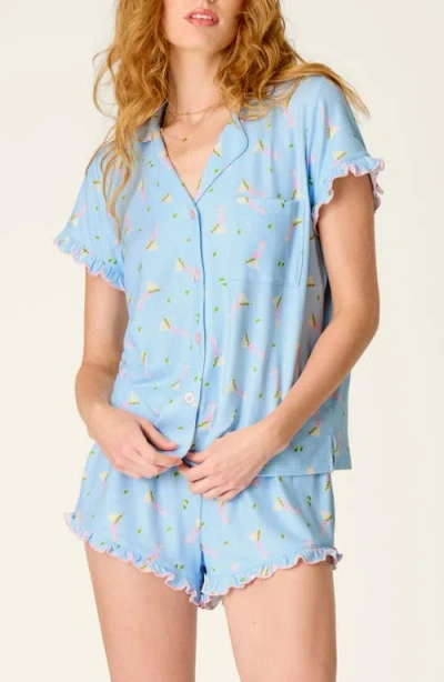 Pj Salvage Olive You Short Pajamas In Blue