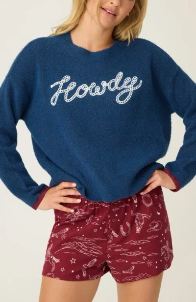 Pj Salvage Oversize Lounge Sweater In Blue