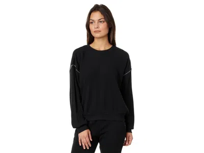 Pj Salvage P. J. Salvage Cross Stitch Sweater Knit Pullover Women's Pajama Black: Md (us 6-8), Cotton