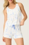 Pj Salvage Parisian Dreams Jersey Short Pajamas In White