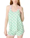 Pj Salvage Pea Par Courts Two Piece Pajama Set In Spring Green