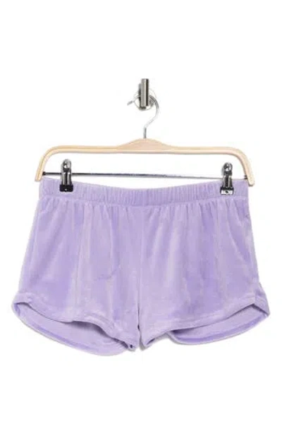Pj Salvage Peace & Love Velour Pajama Shorts In Iris