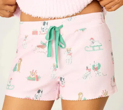 Pj Salvage Peace And Pawlidays Dog Print Shorts In Pink
