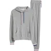 Pj Salvage Peach Party Hoodie Pajamas In Dark Heather Grey