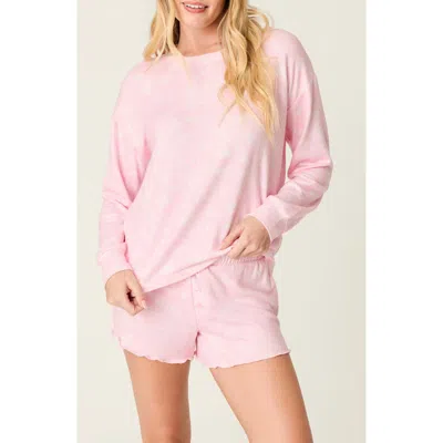 Pj Salvage Peachy Mix & Match Long Sleeve Short Pajamas In Pink