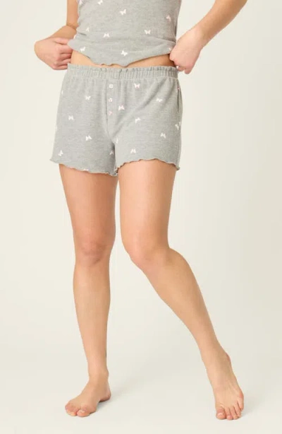 Pj Salvage Peachy Mix Match Butterfly Pajama Shorts In Gray