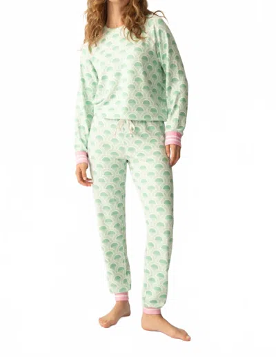 Pj Salvage Peachy Party Band Pant In Spring Green In Multi