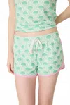Pj Salvage Peachy Party Courtside Printed Shorts In Spring Green In Green