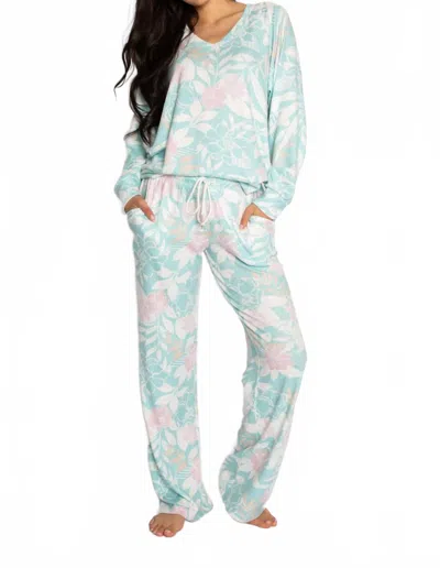 Pj Salvage Peachy Party Pull-on Pants In Seafoam In Green