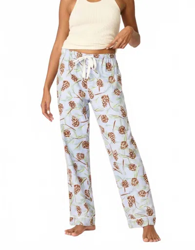 Pj Salvage Pinecone Flannel Pants In Whisper Blue