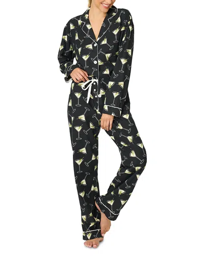 Pj Salvage Pj Savage Printed Flannel Pajama Set In Black