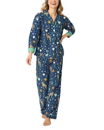 Pj Salvage Pj Savage Printed Flannel Pajama Set In Blue