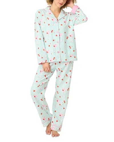 Pj Salvage Pj Savage Printed Flannel Pajama Set In Blue