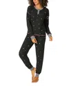 Pj Salvage Pj Savage Ski Jammie Classics Printed Pajama Set In Black