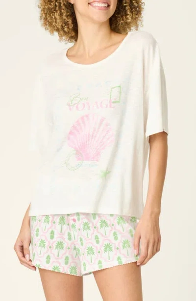 Pj Salvage Playful Print Graphic T-shirt In White