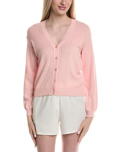 Pj Salvage Pointelle Cardigan In Pink