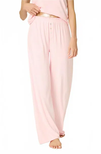 Pj Salvage Pointelle Essentials Open Leg Pants In Ballet Pink