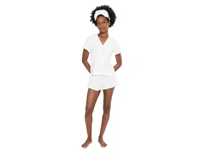 Pj Salvage Pointelle Essentials Pajama Set In White