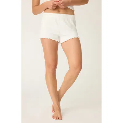 Pj Salvage Pointelle Shorts In White