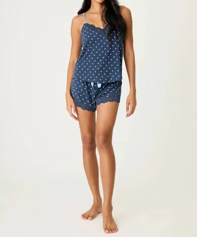 Pj Salvage Polka Dot Party Set In Navy Polka Dot