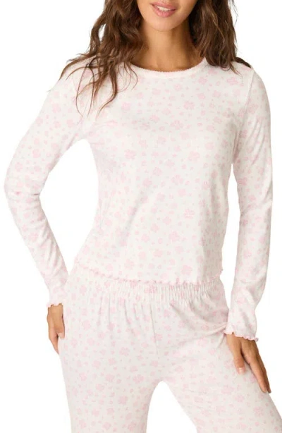 Pj Salvage Pretty Petals Jersey Pajama Top In Pink