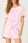 Pj Salvage Pretty Punch Double Brushed Pointelle Short Pajamas In Pink