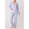 Pj Salvage Print Cotton Flannel Pajamas In Blue Whisper
