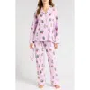 Pj Salvage Print Cotton Flannel Pajamas In Lavender Glow