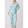 Pj Salvage Print Cotton Flannel Pajamas In Mint