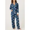 Pj Salvage Print Cotton Flannel Pajamas In Navy